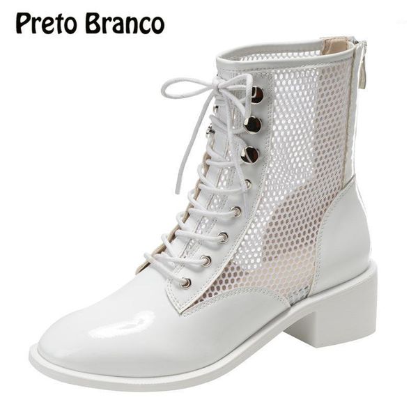 

boots preto branco july 2021 sandal summer rome mesh hollow shoes women's semi-high heeled ankle -1829-71, Black