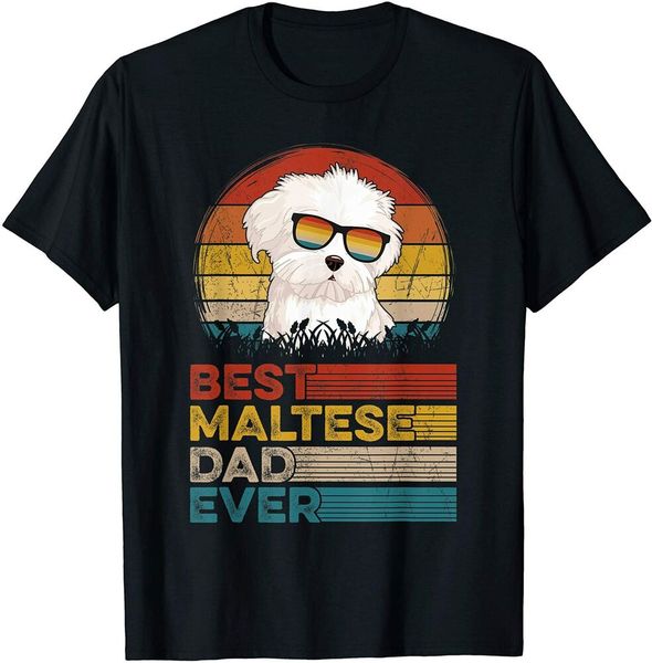 

dog vintage maltese dad ever gifts lover t-shirt size s-5xl, White;black