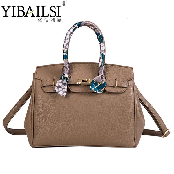 

2021 new silk scarf lychee pattern single shoulder women's hand slung fashion big bag