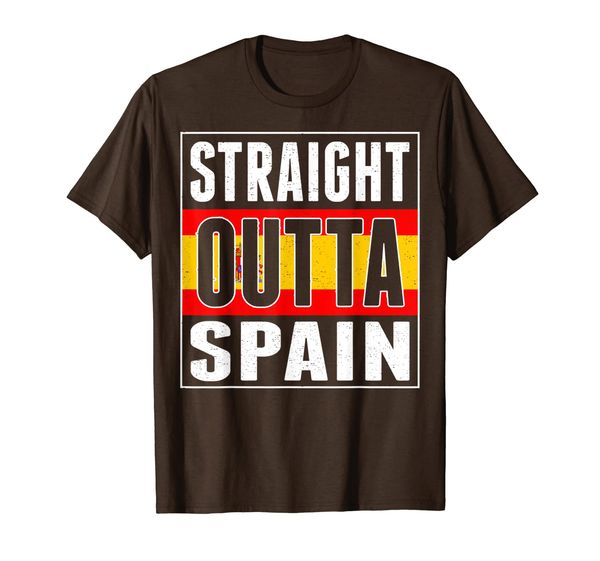 

straight outta spain t-shirt, White;black