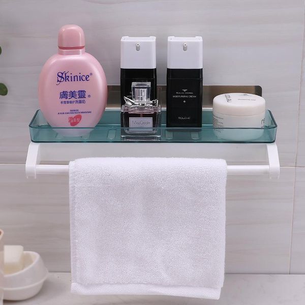 

towel racks punch-bathroom shelf wall suction storage kitchen vanity hanging rack