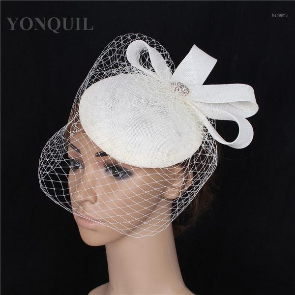 

bride mesh headpiece for party banquet fascinator hat fancy veils women chapeau cap hair clip and band accessories1