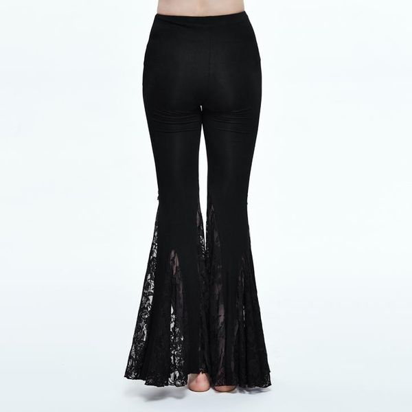 

women's leggings devil fashion gothic lace stretch for women steampunk high waist casual black flare pants