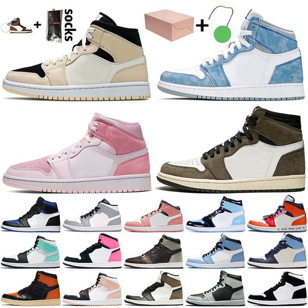 

jumpman 1 basketball shoes 1s with box women mens trainers barely orange high og hyper royal digital pink travis unc sneakers