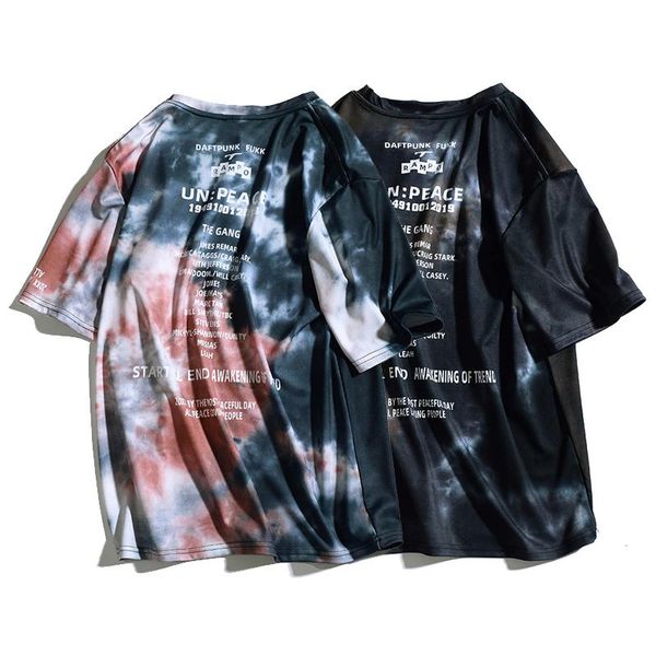 Herren Übergroßes T-Shirt Graphic Tees Streetwear Tie-Dye Retro Harajuku HIP HOP Goth Punk Kleidung Ankunft 2021 Top Herren T-Shirts