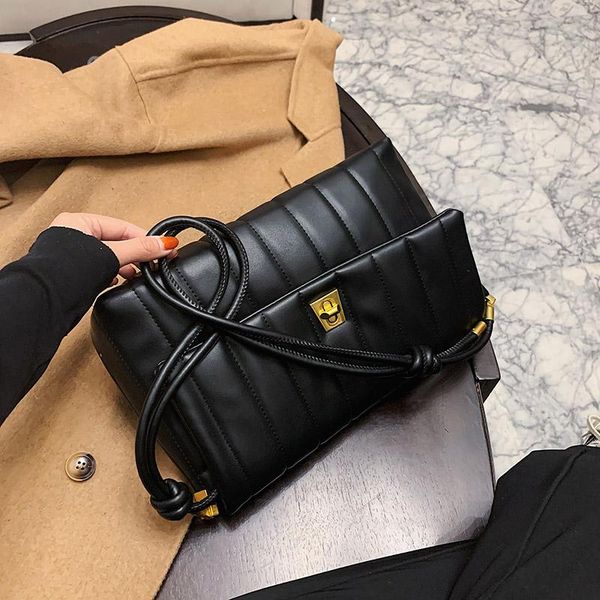 

ladies casual retro crossbody shoulder bag crocodile pattern baguette pu leather female chain travel tote bags