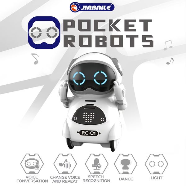 

GOOLSKY 939A Pocket Robot Toys Talking Interactive Dialogue Voice Recognition Record Singing Dancing Mini RC Robot Toys Gift