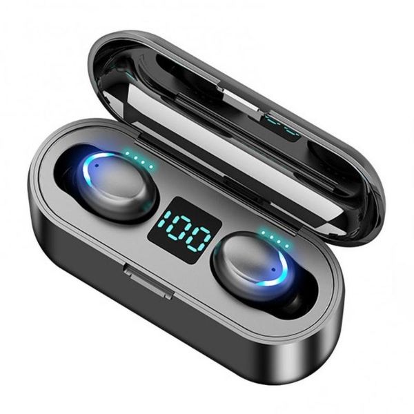 

headphones & earphones f9-5 tws bluetooth 5.0 wireless smart touch 8d heavy bass hifi stereo