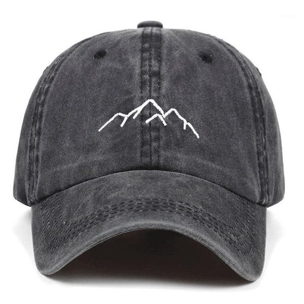 

ball caps 2021 mountain range embroidery mens womens baseball adjustable snapback washed dad hats bone garros, Blue;gray