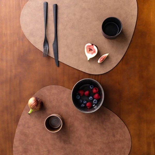 

mats & pads kraft pattern double-sided elliptical mat waterproof, oil-proof dining table pad insulation anti-slip plate 2021