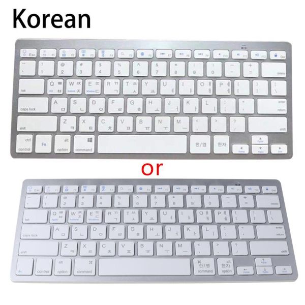 

keyboards russian/spanish/korean bluetooth wireless keyboard for tablet/lapsmartphone dropship