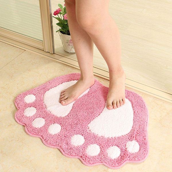 

bath mats 40x60cm creative foot print rug anti-slip water absorption bathroom shower carpet microfiber soft toilet doormat home