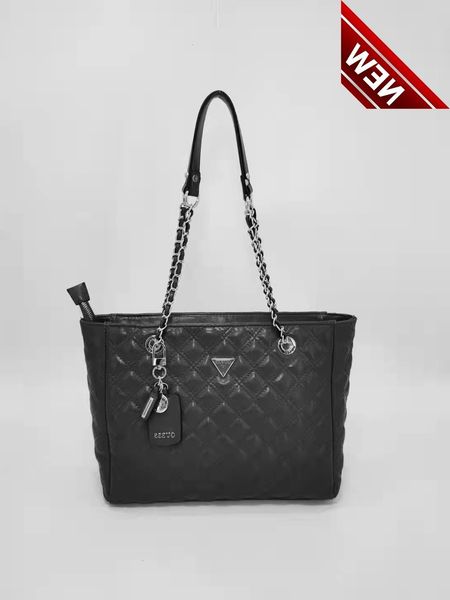

2022 new gues & solid color large standard litchi pattern chain pu women's single shoulder oblique span mommy bag