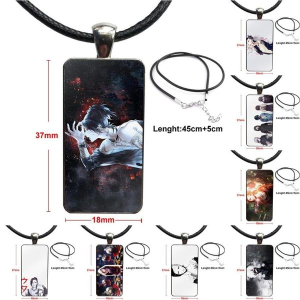 

pendant necklaces for girls statement maxi vintage jewelry steel color glass cabochon choker long rectangle necklace tokyo ghoul uta, Silver