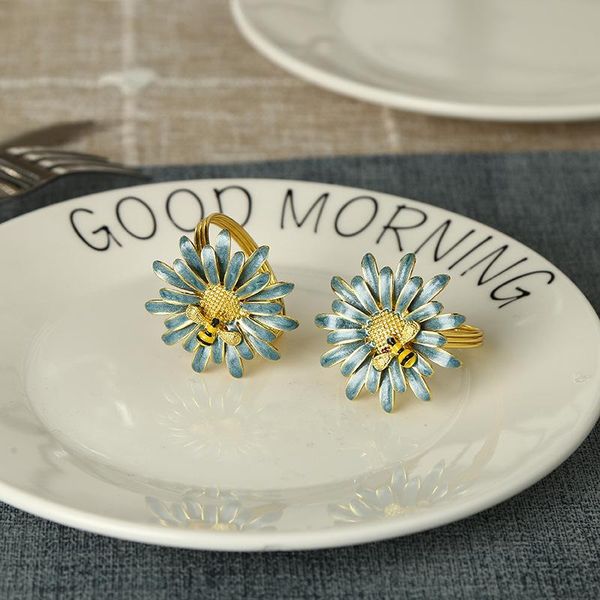 

napkin rings 12pcs/metal ring flower bee alloy shape deskdecoration table
