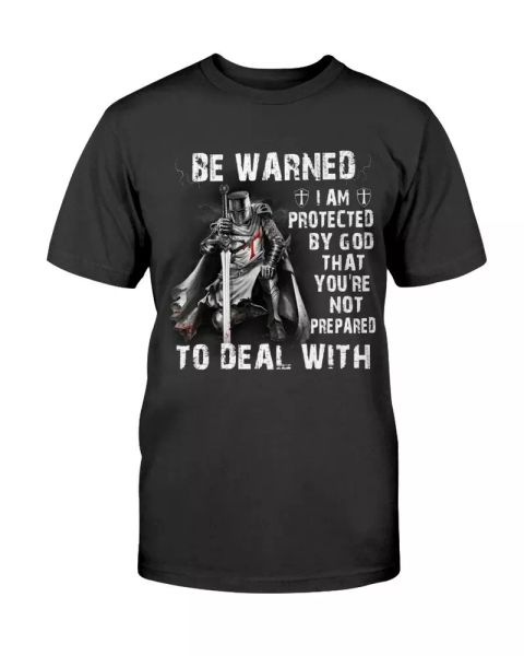 

christian knight templar t-shirt for men warrior of god i am protected tee gifts, White;black