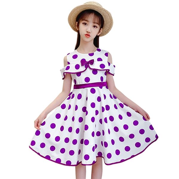 

girls dress big dot for kids girl bow summer children's costumes 6 8 10 12 14 210528, Red;yellow