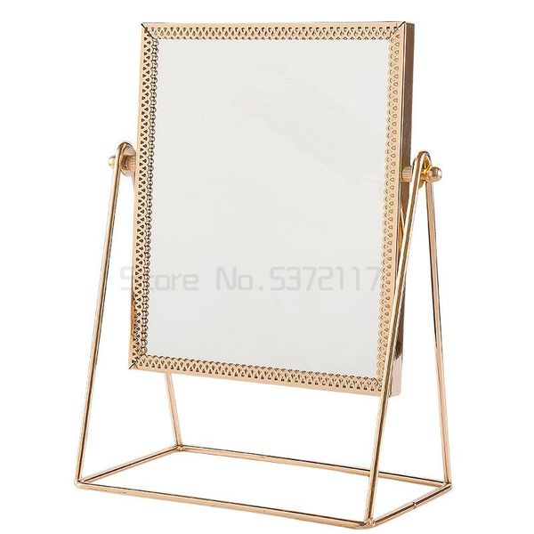 

mirrors nordic small make-up mirror single side metal gold edge deskmulti-functional dormitory net red
