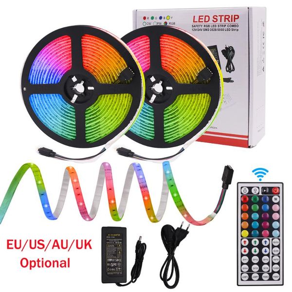 

strips dc12v rgb led strip 5m 10m 30leds/m flexible tape with ir controller waterproof ribbon sponge double-side