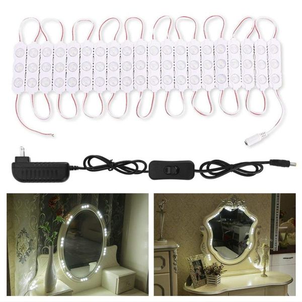 

vanity mirror lights,10ft 60leds diy light kit for cosmetic makeup dressing with power supply plug on/off switch,natural led modules