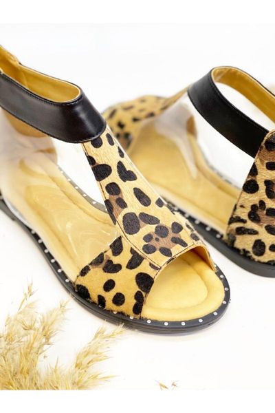 

sandals women's black leopard transparent