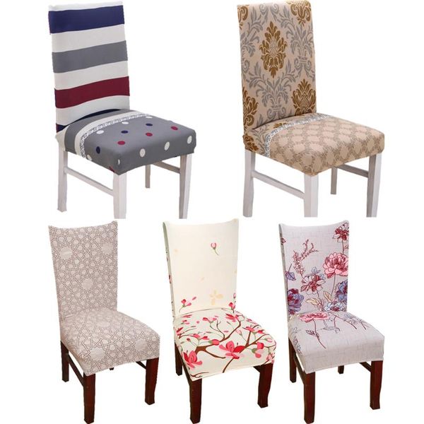 

chair covers 1pc spandex elastic flower printing protective slipcover anti-dirty stretch dining seat cover case for banquet party