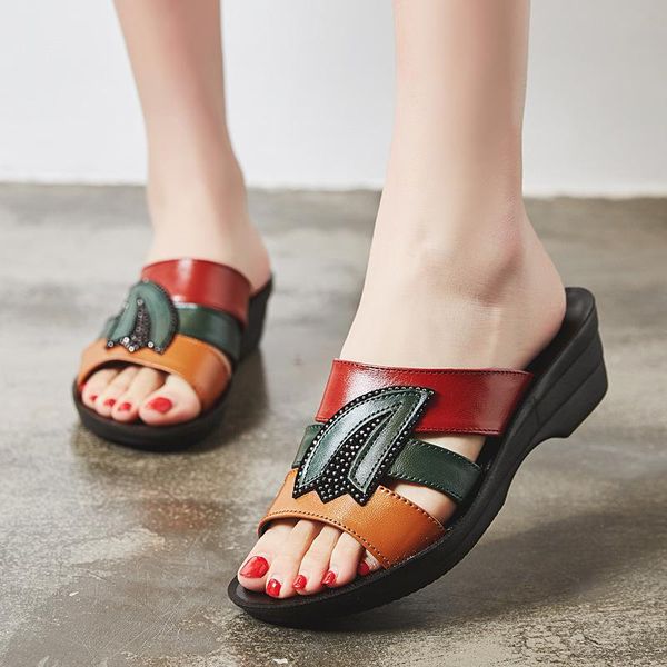 

slippers shoes med flat slides on a wedge slipers women soft rubber 2021 shearling rome pu basic fabric fur woman fem, Black