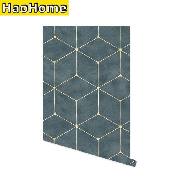 Papéis de parede Papéis de parede HEXAGON HEXAGON E PAPEL DE PLAÇO DOMEL DE PAPEL DE COR SOLIÇÃO Auto-adesivo Remoção geométrica Waterpfroof WaterPoveringings de parede