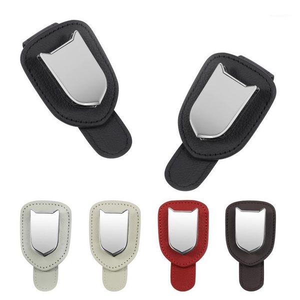 

sunglass holder for car, visor sunglasses clip with ticket card clip, leather metal car eyeglass wear-resistant1