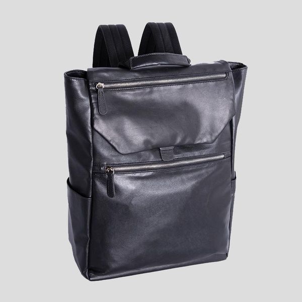 

backpack lanspace men's leather fashion genuine casual sheepskin travel bag