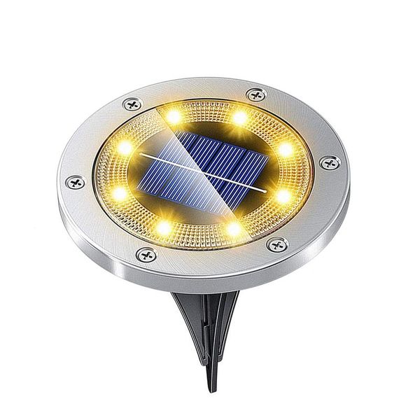 

lawn lamps 8 led patio stainless steel landscape driveway home decor outdoor garden solar ground lights waterproof stairs yard walkway
