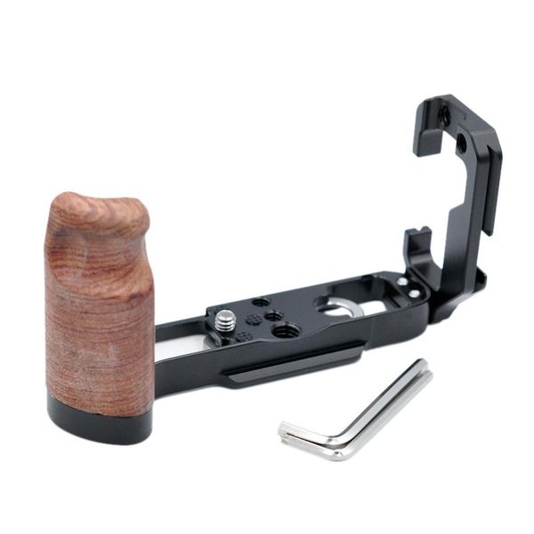 

quick release shaped plate holder with wooden hand grip protective handle bracket qr board for fuji x-a7 camera other accessories