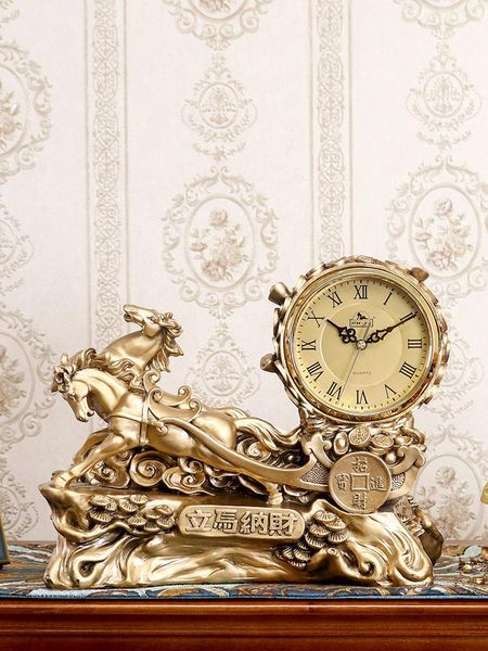 

desk & table clocks clock ornament living room home fashion wine cabinet luxury art european horse