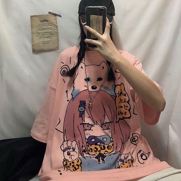 

ins chaohuoyuan sufeng little girl's t-shirt summer short sleeve schoolgirl's korean fashion loose bottomed shirt women's, White