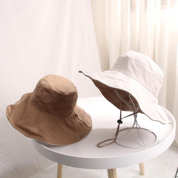 

trend wild japanese double-sided sunscreen face big beach hat sun wide brim hats, Blue;gray