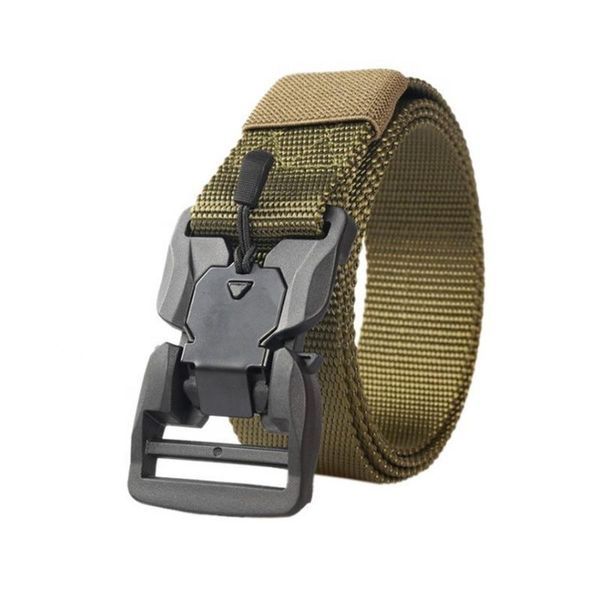 

waist support multi-functional men's belt magnetic buckle military tactical allergy resistant casual nylon, Black;gray