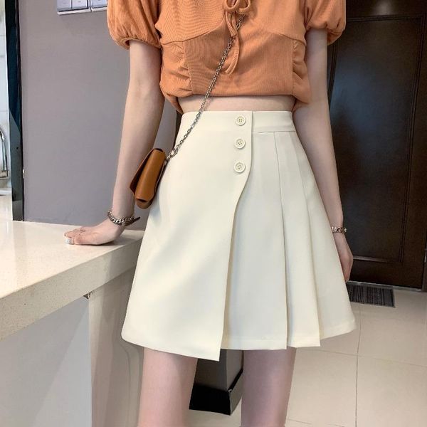 

woman skirts 2021 korean version of the high-waisted pleated skirt a-line, Black