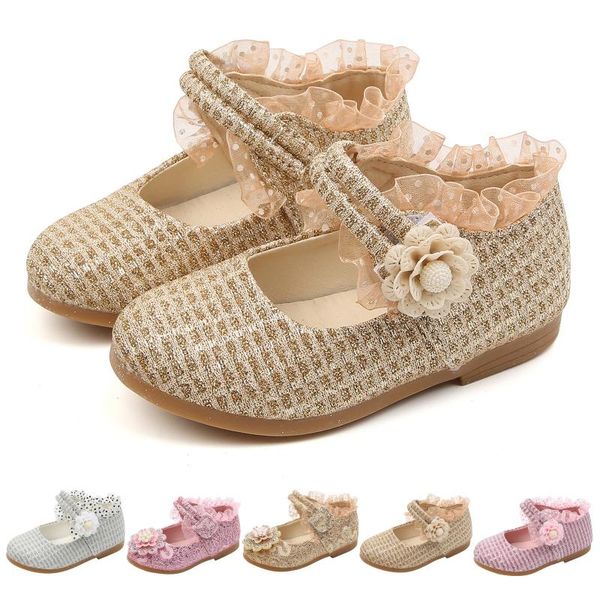 

flat shoes girls' princess kids children elegant sandals crystal flowers party glitter r5, Black;grey