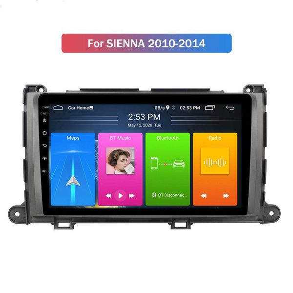 9-дюймовый новейший Android System Car DVD-плеер GPS навигация мультимедиа радио с BT WiFi для Toyota Sienna 2010-2014