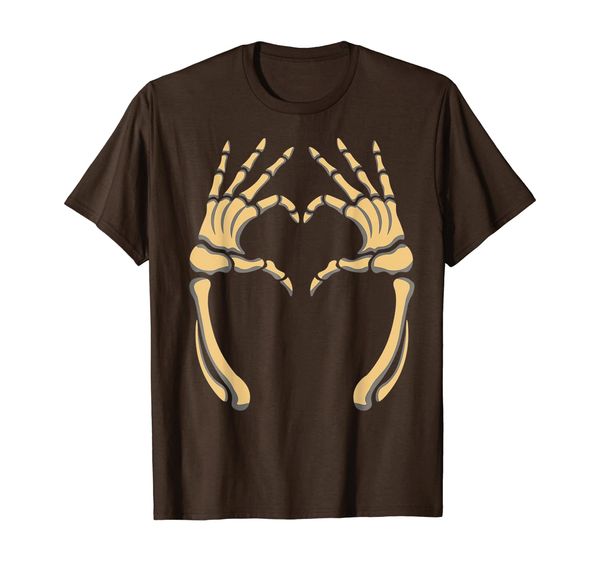 

skeleton heart hands t-shirt, White;black