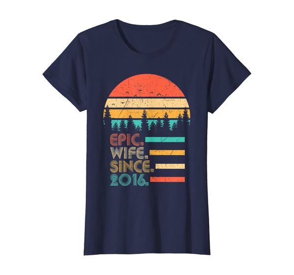 

Womens Epic Wife Since 2016, 3rd Wedding Anniversary Gift T-Shirt, Mainly pictures