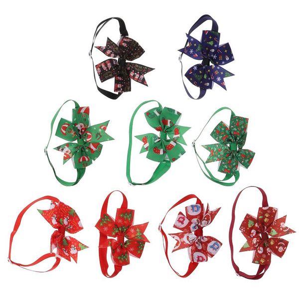 

dog apparel 9pcs xmas theme pet bow tie creative collar bowknot ties (mixed style)