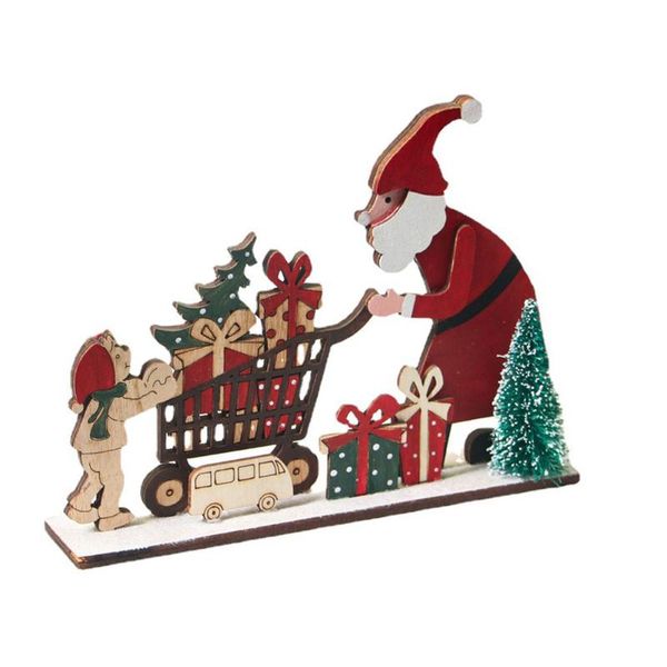 

christmas decorations santa claus model ornament adorable wooden deskdecor