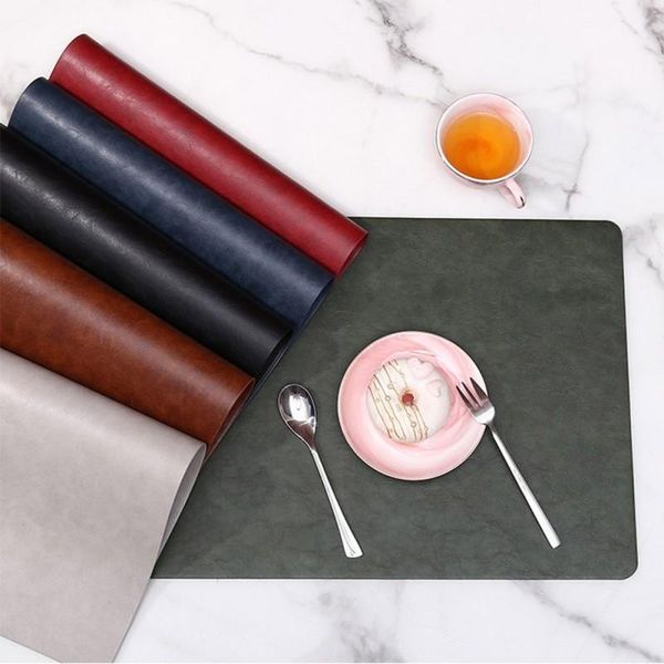 

mats & pads oil-proof waterproof leather placemats heat resistant durable tableware home el restaurant western