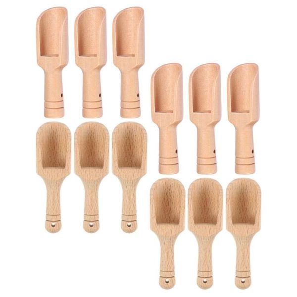 

spoons 12pcs household tea scoops coffee powder wooden tableware