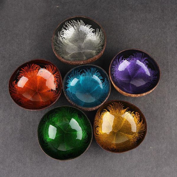 

natural coconut shell bowl storage candy container nuts holder (pattern 1) bowls