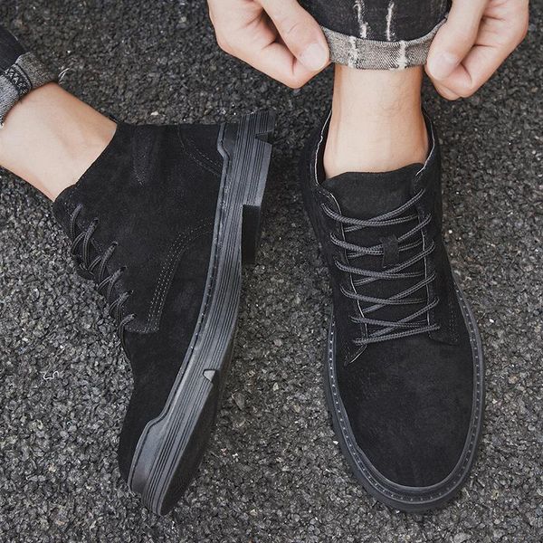 

boots for casual man fashion male shoe 2021 sports breathable sport shoes loafers men flat leather sneakers causal sale, Black