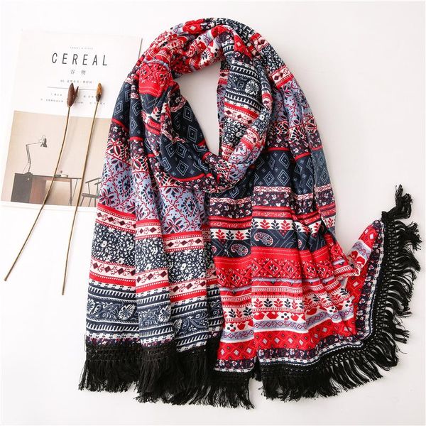

scarves summer boho wrap pashmina fashion ethnic travel scarf special tassels design shawl [6706], Blue;gray