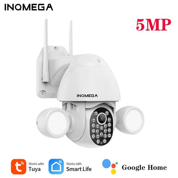 

cameras inqmega 5mp courtyard camera dual floodlights tuya intelligent day and night full-color lighting security protection cctv
