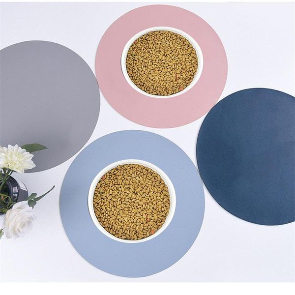 

cat beds & furniture waterproof round silicone pet mat bowl drinking dog feeding placemat non-slip easy wash food pad supplies